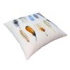 20 x 20 Modern Square Cotton Accent Throw Pillow; Printed Feather Patterned Design; White; Multicolor