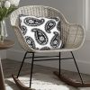 20 x 20 Square Accent Throw Pillow; Paisley Print; With Filler; Black; White