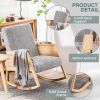 High Back Modern Fabric Rocking Chair with Rattan Arms