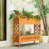 2-Tier Raised Garden Bed Elevated Wood Planter Box for Vegetable Flower Herb