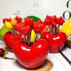 10pcs; Love Fruit Forks; Stainless Steel Cake Fork Set; Home Snacks Tableware Set; Kitchen Household Items; Valentine's Day Party Favors