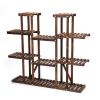 Nine-layer flower garden shelf-heavy burnt color