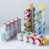 1pc Portable Can Organizer For Refrigerator Shelf Beer Can Holder Fridge Storage Sliding Rack Clear Plastic Storage Containers For Food