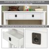 TREXM Console Table with 2 Drawers and Bottom Shelf; Entryway Accent Sofa Table (White)