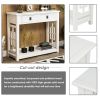 TREXM Console Table with 2 Drawers and Bottom Shelf; Entryway Accent Sofa Table (White)