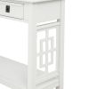 TREXM Console Table with 2 Drawers and Bottom Shelf; Entryway Accent Sofa Table (White)