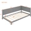 Twin Size Wood Daybed/Sofa Bed; Gray