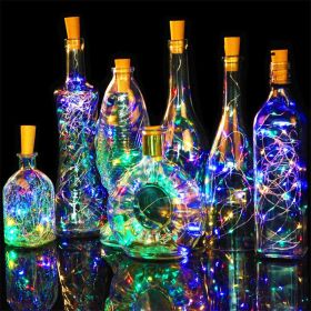 1pc 20 LED Wine Bottle Lights String Light; Mini LED 6.6ft Silver Wire Cork Lights Battery Operated Fairy Mini String Lights For Liquor Bottles Crafts (Color: Multicolor)
