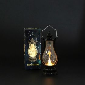 1pc Retro Portable Flameless Candle Lamp; LED Luminous Night Light Creative Small Oil Lamp; Holiday Decoration Ornament; Creative Atmosphere Lamp; Cre (Color: Wick Black)