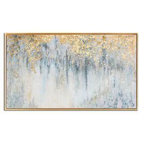Top Selling Handmade Abstract Oil Painting Wall Art Modern Minimalist Bright Color Gold Foil Picture Canvas Home Decor For Living Room Bedroom No Fram (size: 75x150cm)