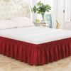 Plain Pleated Elastic Ruffle Bed Skirt Bed Sheet