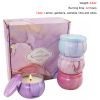 Chrstmas Gifts Vintage Scented Candles Set Flower Jar Candle Fragrance Soy Wax Natural Candle With Tin Can Wedding Birthday Home