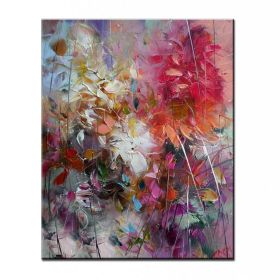 100% Hand Painted Abstract Oil Painting Wall Art Modern Colorful Flowers On Canvas Home Decoration For Living Room No Frame (size: 75x150cm)