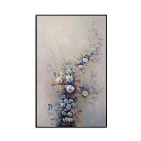 Beautiful flower wall picture for home decoration Pure hand painted abstract oil painting on canvas wall art poster for entrance (size: 70x140cm)