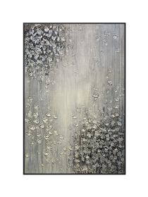 Hand Painted Abstract Oil Painting White Texture On Canvas Abstract Wall Art Picture Living Room Bedroom Wall Decor Unframed (size: 75x150cm)