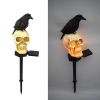 Solar Ground Plug Lights Crow Skull Floor Lamp For Halloween