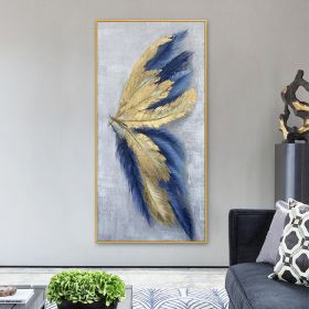Best 100% Hand Painted Abstract Silver Gold Butterfly Oil Painting Canvas Art Modern Artwork Wall Art Picture Living Room Bedroom (size: 100x200cm)