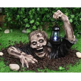 Halloween Creative Lantern Zombie Terror Outdoor Decor (Color: Black)