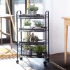 4 Tier Rolling Kitchen Storage Utility Cart on Wheels Multifunction Basket Stand Shelf for Bathroom Office Full Metal Storage Art Trolley Craft Carts