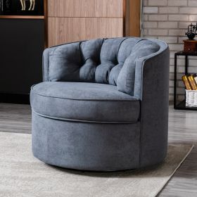 33&rdquo; Wide Swivel Barrel Chair Comfy Tufted Back Accent Round Barrel Chair Leisure Chair for Living Room; Bedroom; Hotel (Color: as Pic)