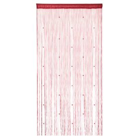 Crystal Beaded String Door Curtain Beads Room Divider Fringe Window Panel Drapes (Color: Wine Red)