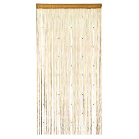 Crystal Beaded String Door Curtain Beads Room Divider Fringe Window Panel Drapes (Color: Champagne)