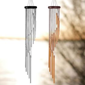 Large Deep Tone Windchime Chapel Bells Wind Chimes Outdoor Garden Home Decor (Type: 35" Gold with 18 tubes)