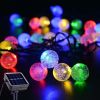 Solar Outdoor String Lights; Crystal Ball String Lights With 4 Colors In 8 Modes; Decorative String Lights For Gardens And Balconies