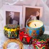 Chrstmas Gifts Vintage Scented Candles Set Flower Jar Candle Fragrance Soy Wax Natural Candle With Tin Can Wedding Birthday Home