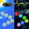 GANGES SA Solar Color-Changing Wind Chime Hanging Light; Led Wind Chime Light With Hanging Chestnut Balls; Festive Decoration