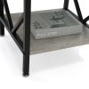 Set of 2 Nightstand Industrial End Table with Drawer;  Storage Shelf and Metal Frame for Living Room;  Bedroom;  XH