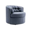 33&rdquo; Wide Swivel Barrel Chair Comfy Tufted Back Accent Round Barrel Chair Leisure Chair for Living Room; Bedroom; Hotel