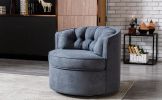 33&rdquo; Wide Swivel Barrel Chair Comfy Tufted Back Accent Round Barrel Chair Leisure Chair for Living Room; Bedroom; Hotel