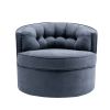 33&rdquo; Wide Swivel Barrel Chair Comfy Tufted Back Accent Round Barrel Chair Leisure Chair for Living Room; Bedroom; Hotel