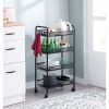 4 Tier Rolling Kitchen Storage Utility Cart on Wheels Multifunction Basket Stand Shelf for Bathroom Office Full Metal Storage Art Trolley Craft Carts