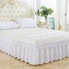 Plain Pleated Elastic Ruffle Bed Skirt Bed Sheet