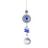1pc Crystal Sun Catchers; Blue Butterfly Evil Eye Suncatcher Indoor Window With Prism Ball; Sunlight Rainbow Maker Good Luck Hanging Crystals Ornament