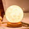 1pc Rotating Moon Atmosphere Night Light; Sleeping Light For Bedroom; Planet Lamp