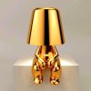 Thinker Lamp Collection; Bedside Touch Control Table Lamp Cordless Led Nightstand Desk Lamp Creative Golden Man with Dimmable Brightness for Living Ro