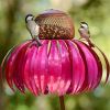 Cone Flower Bird Feeder Outdoor Garden Art Metal Bird Feeder Bring Support