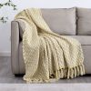 Tassel Thread Blanket Geometry Woven Office Air Conditioner Lunch Break Towel Blanket Shawl Sofa Bedroom Vintage Lattice Splice