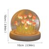 1pc Tulips Gifts For Women Flower Gifts For Her Gifts For Women Birthday Xmas Gift For Mom; Artificial Decor In Glass Dome With Led Light Night Light;